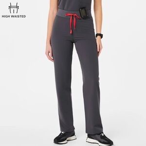 Figs High Waisted Livingston Charcoal Basic Scrub Pants Size Large Tall